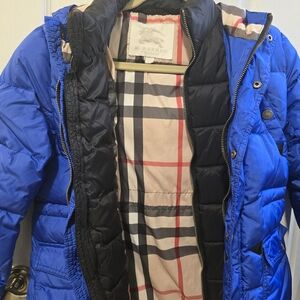 Burberry Boy's blue down puffer jacket  size 10